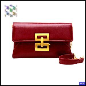 Vintage PU Leather Crossbody Clutch Purse Elegant Minimal Evening Handbag